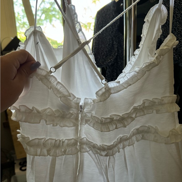 White Ruffle Dress - Picture 4 of 6